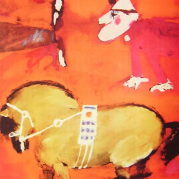 Maciej Urbaniec "Man over Horse" Original 28x39